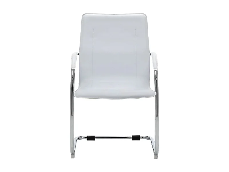 Chaise de bureau cantilever Blanc Similicuir