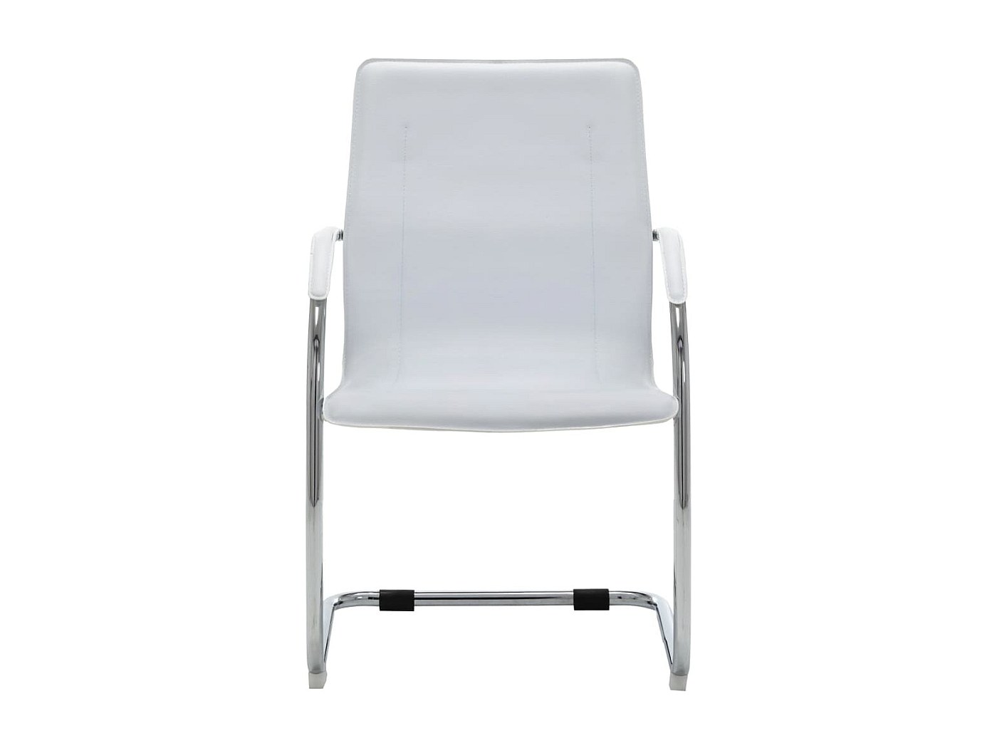 Sedia Da Conferenza Pieghevole ESTO - In Ecopelle, Imbottita, Struttura Acciaio, Portata 100kg, Bianca - Foto 2
