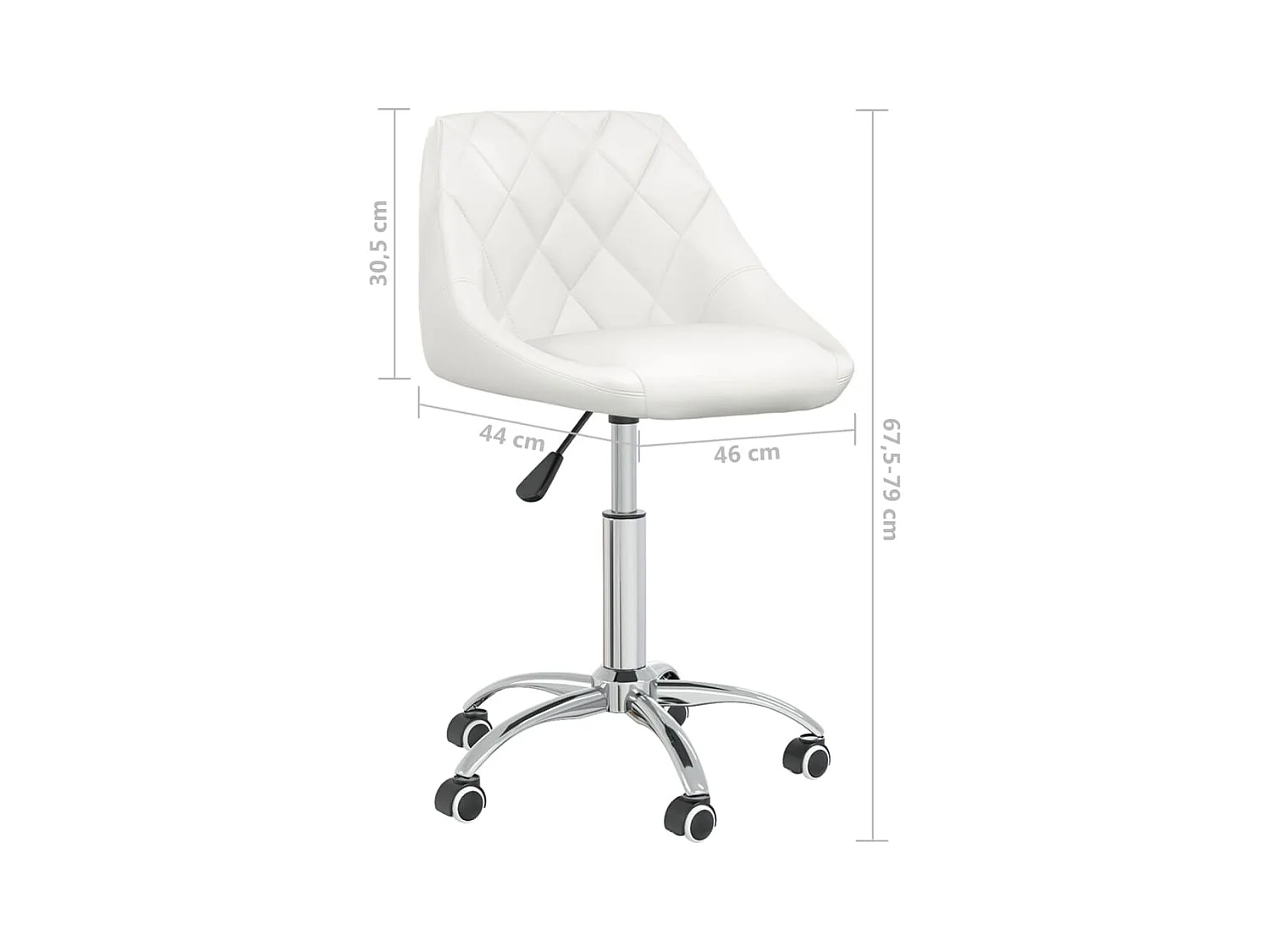 Chaise pivotante de bureau Blanc Similicuir