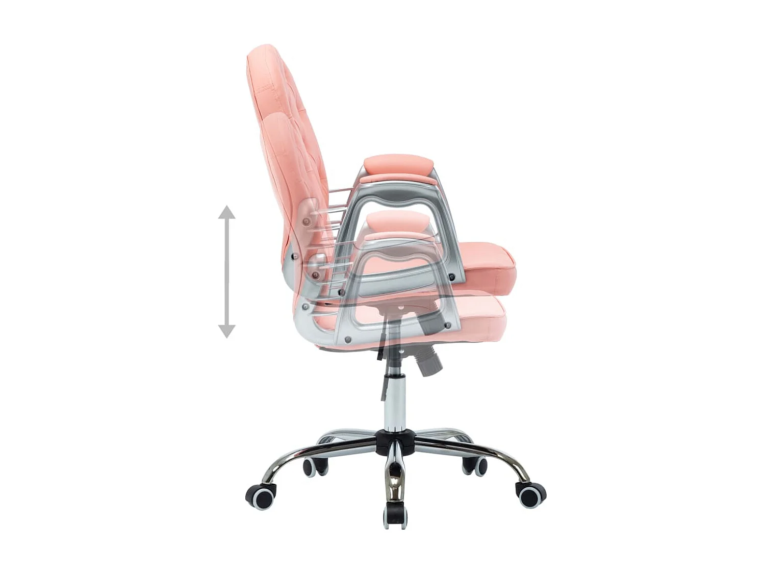 Sedia da ufficio girevole in ecopelle rosa