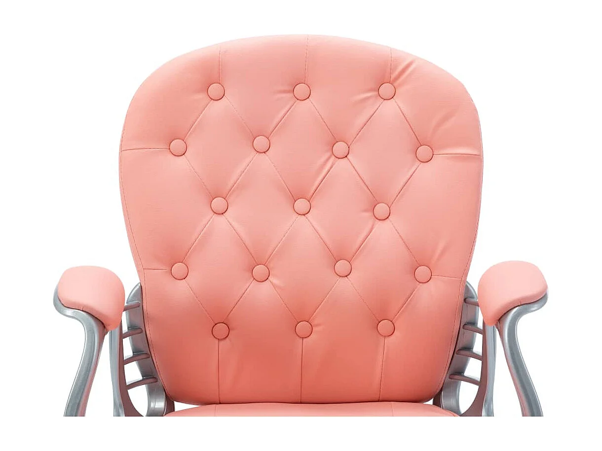 Sedia da ufficio girevole in ecopelle rosa