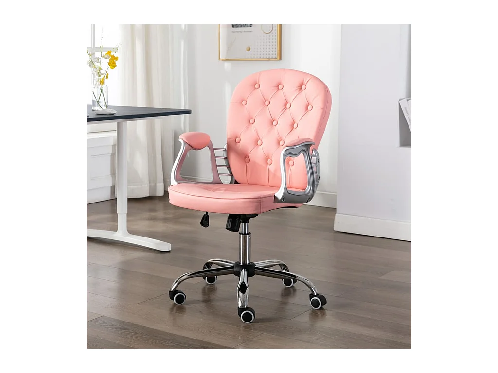 Chaise de bureau pivotante Rose Similicuir