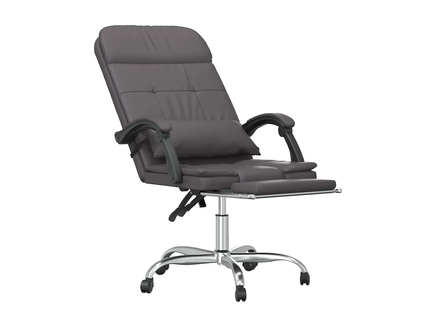 Fauteuil de massage inclinable de bureau Gris Similicuir