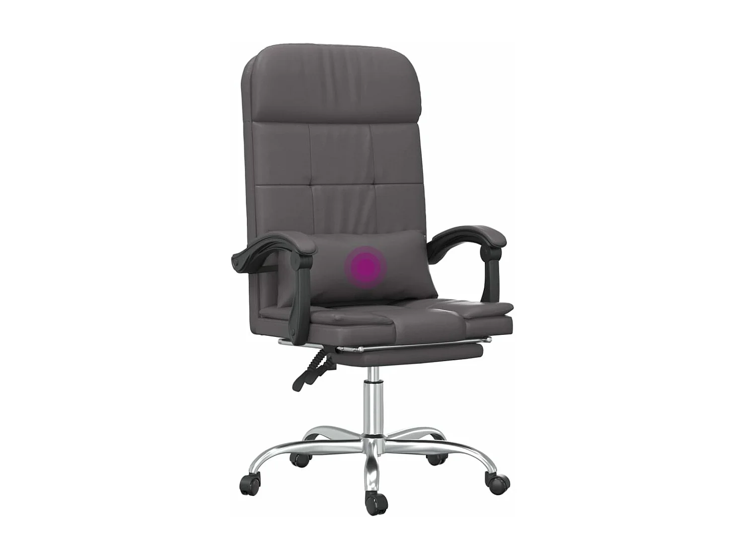 Fauteuil de massage inclinable de bureau Gris Similicuir