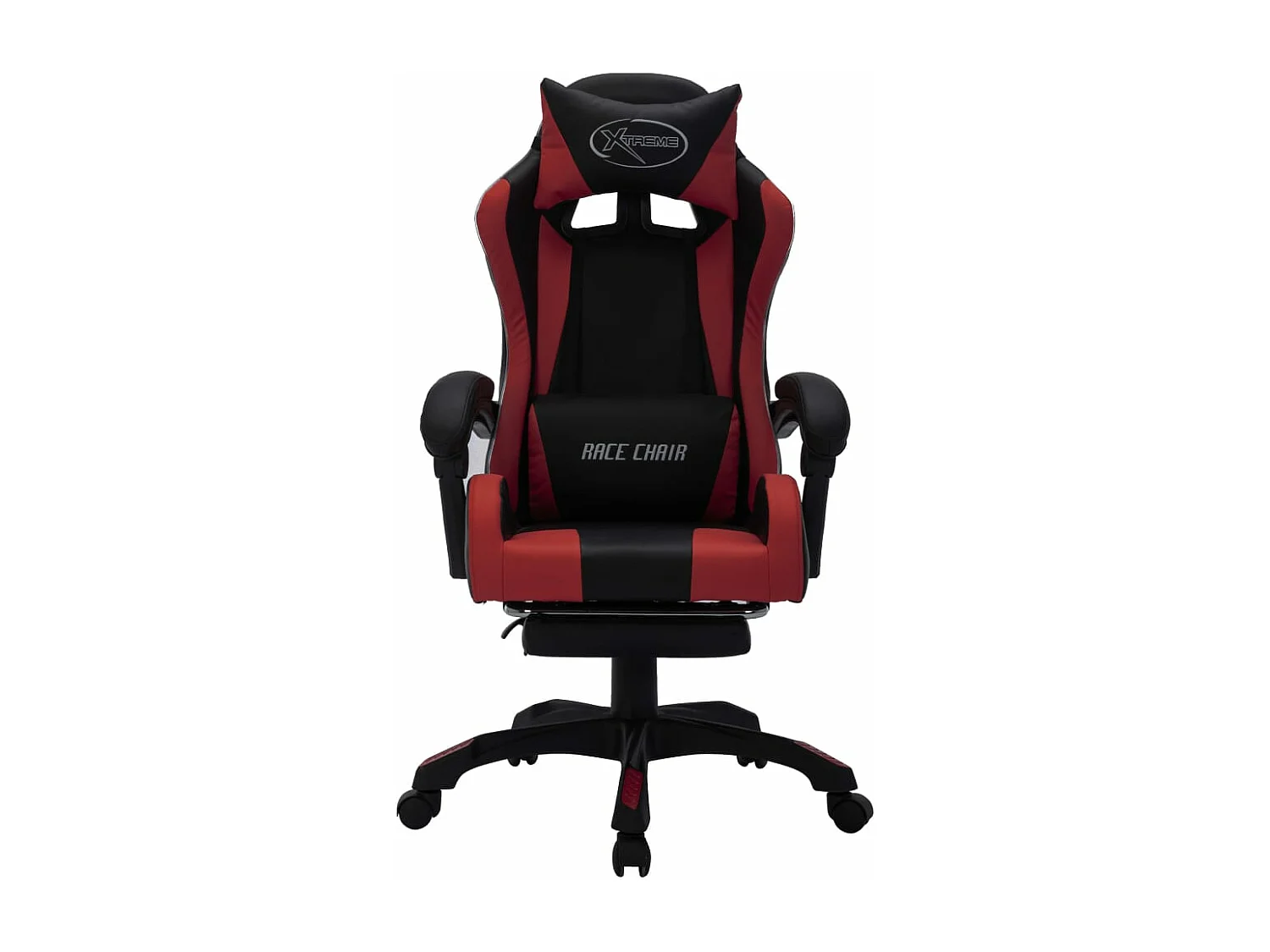 Fauteuil de jeux vidéo avec LED RVB Bordeaux et noir Similicuir