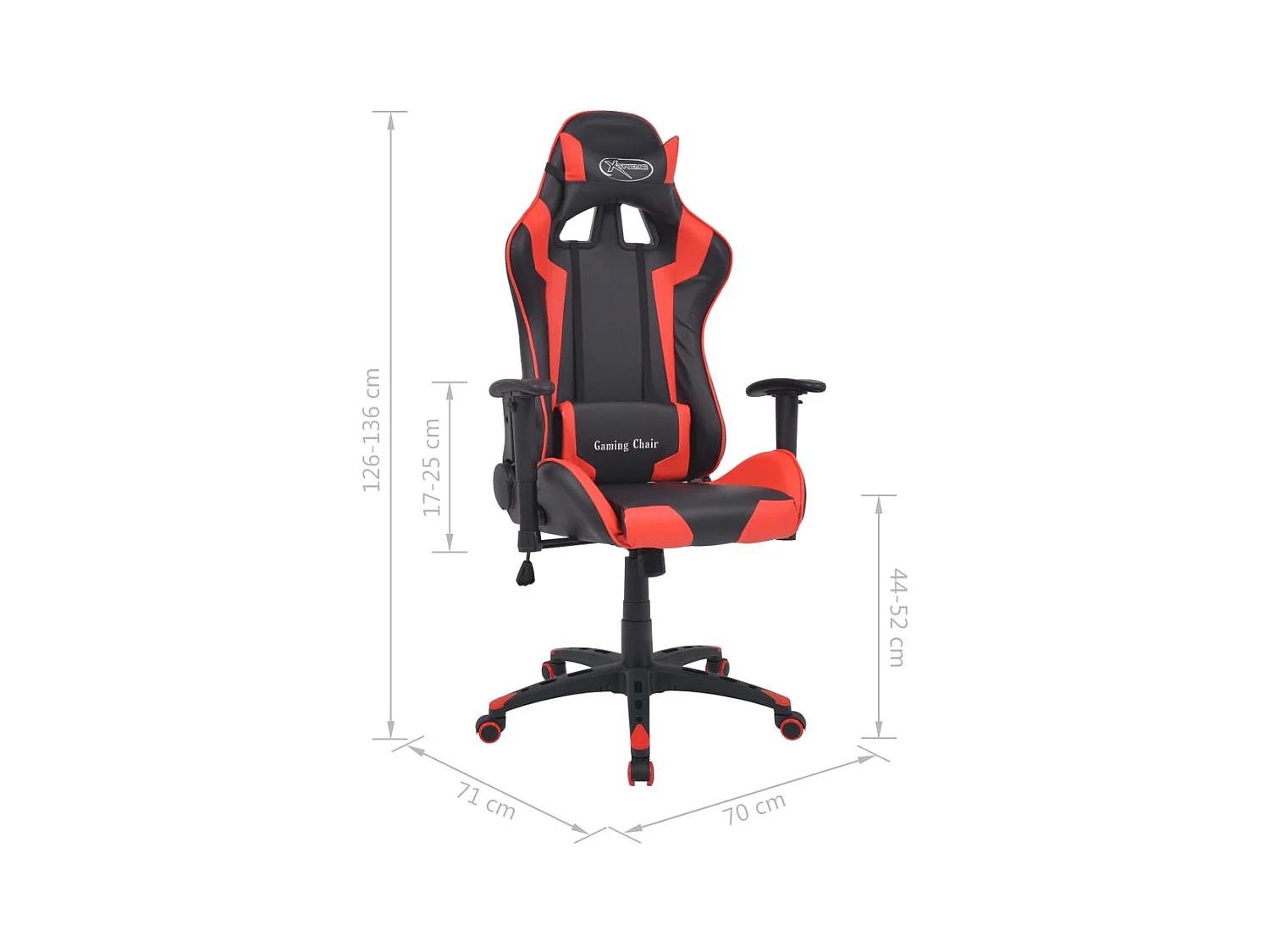 Chaise de bureau inclinable Cuir artificiel Rouge