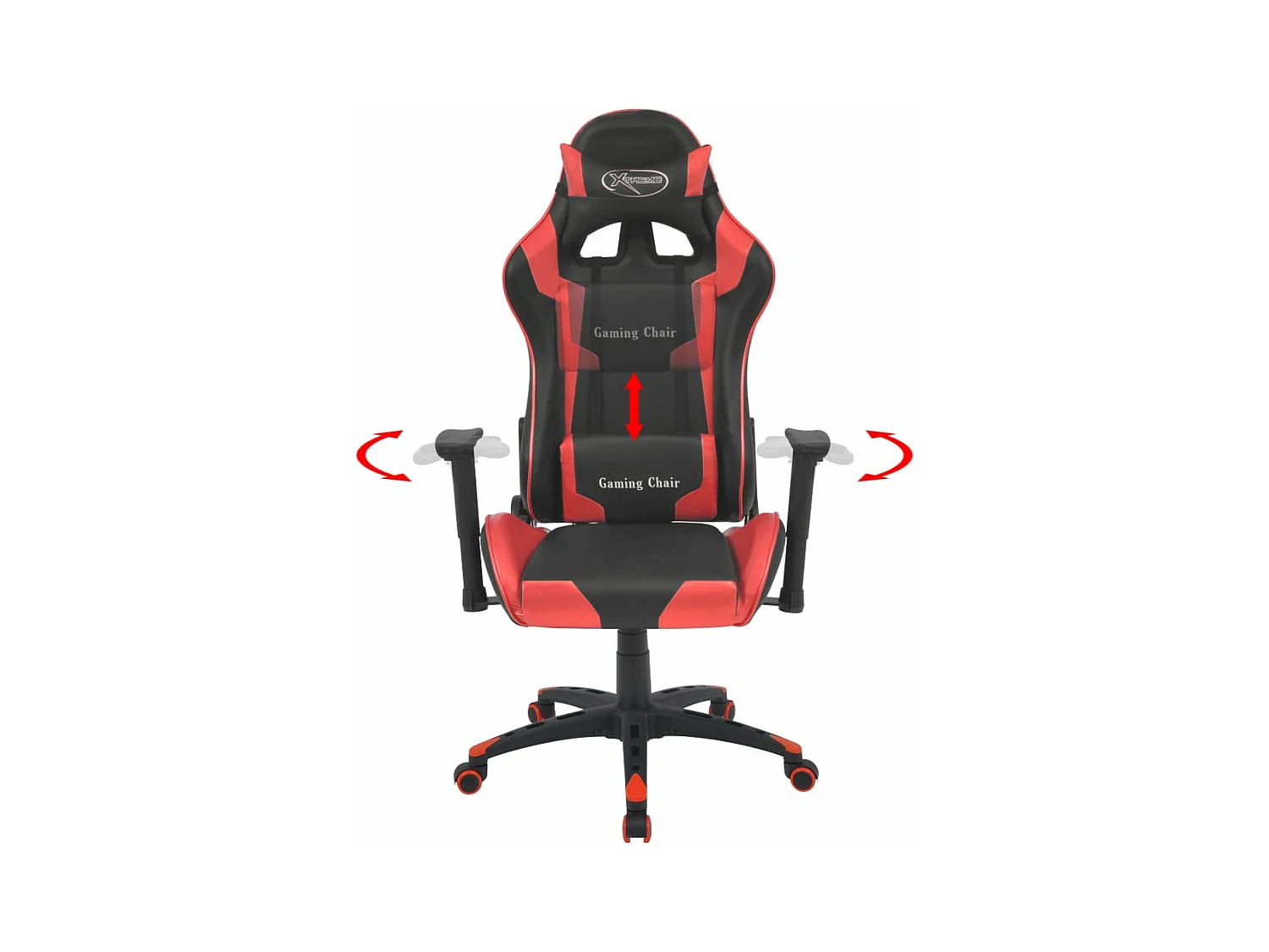 Chaise de bureau inclinable Cuir artificiel Rouge