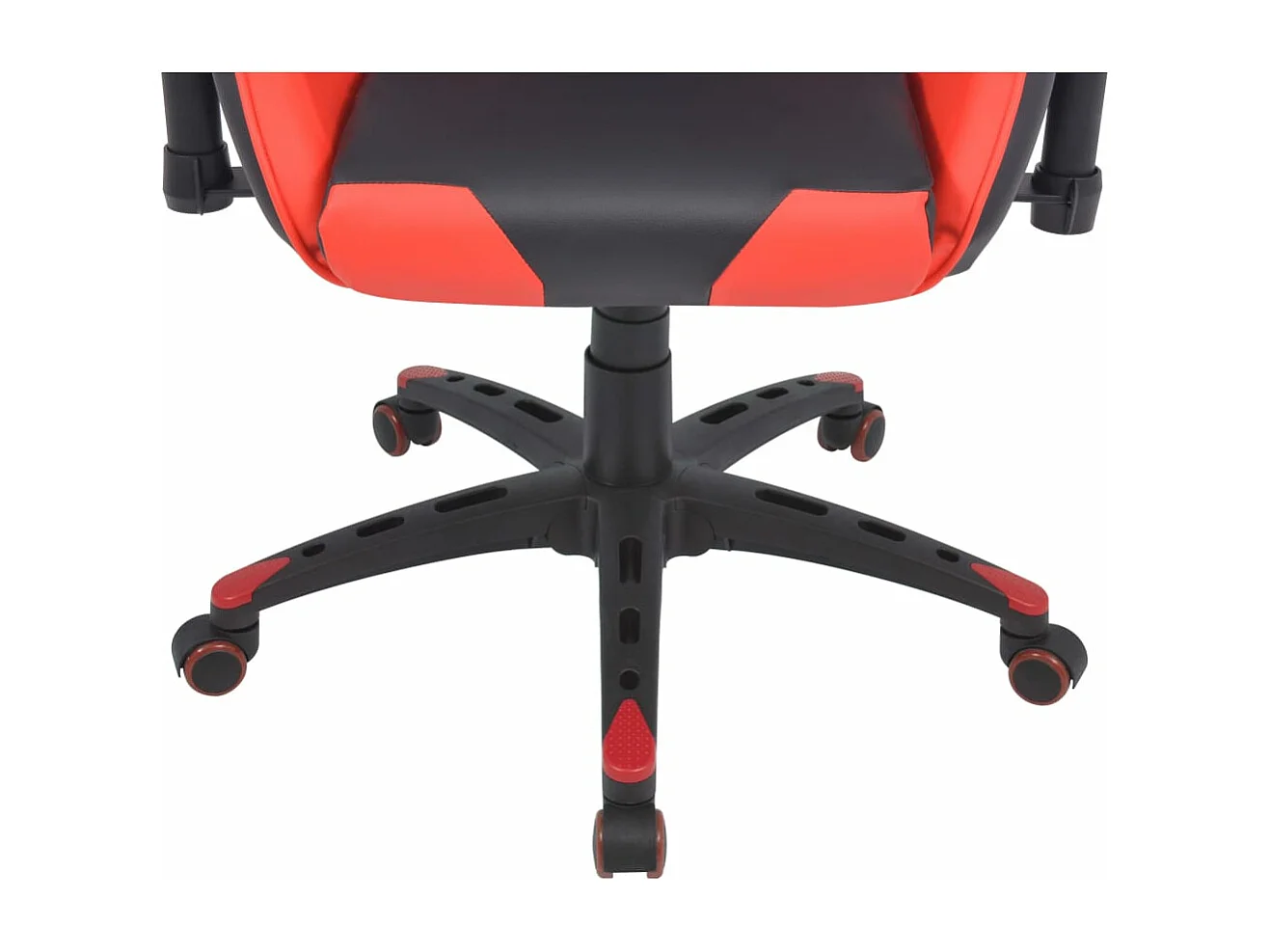 Cadeira de escritório reclinável em couro artificial vermelho