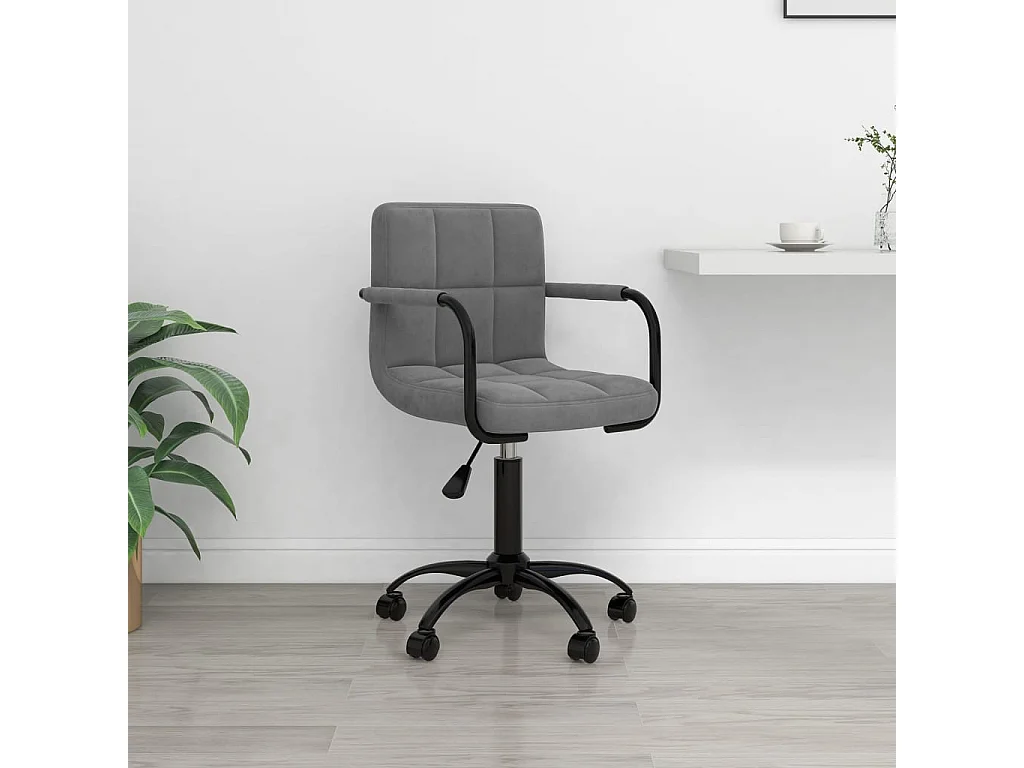 Sedia girevole da ufficio Velluto grigio scuro