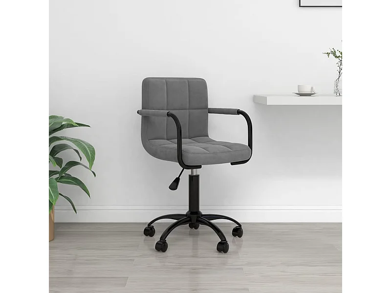 Sedia girevole da ufficio Velluto grigio scuro