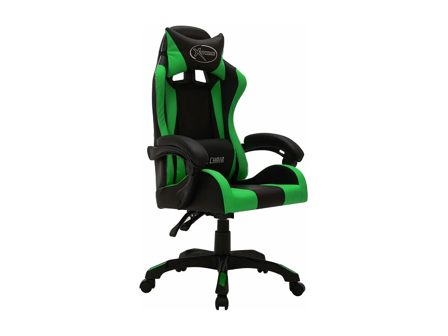 Fauteuil de jeux vidéo avec LED RVB Vert et noir Similicuir