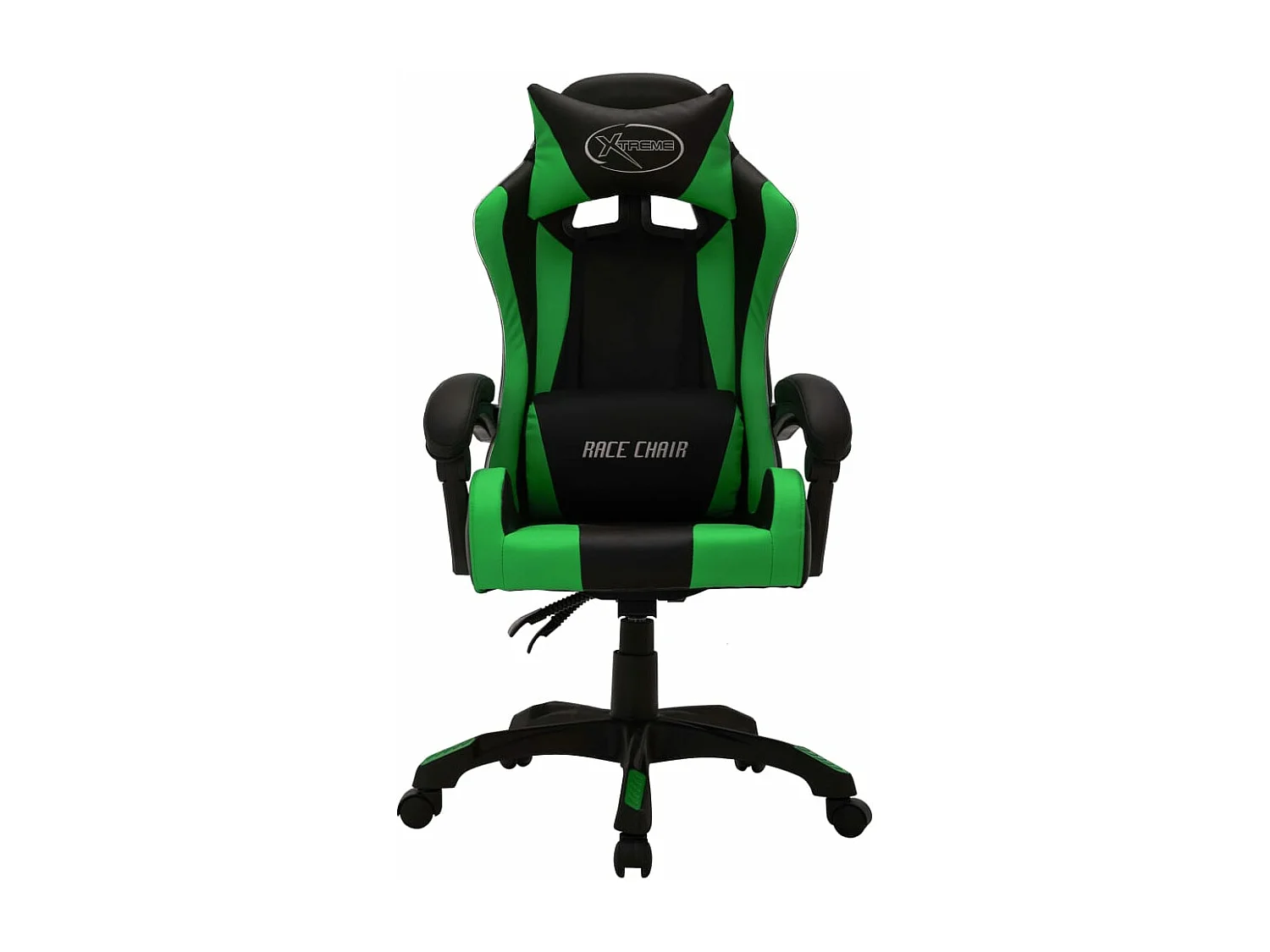 Fauteuil de jeux vidéo avec LED RVB Vert et noir Similicuir