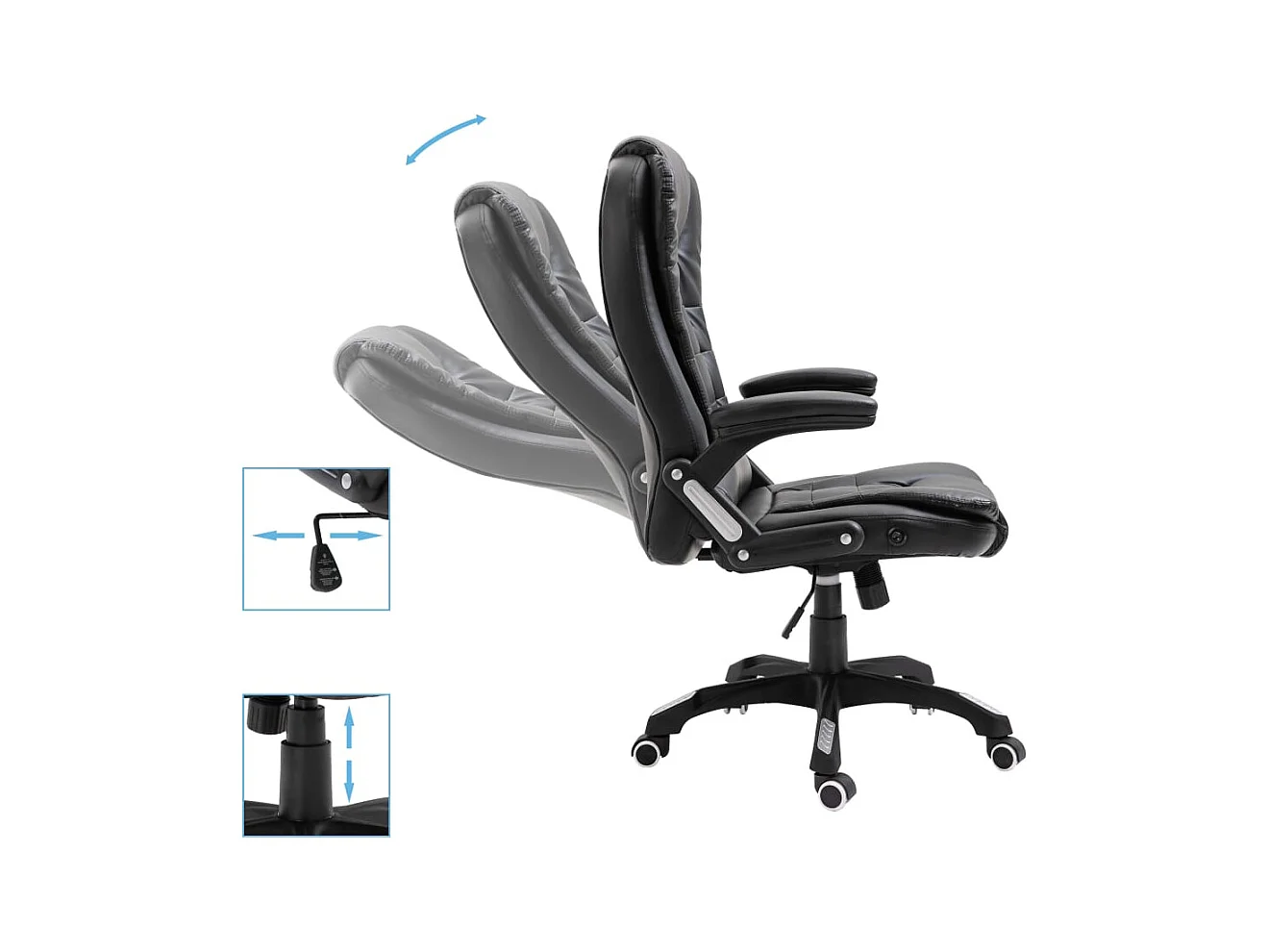 Sedia da ufficio in ecopelle nera