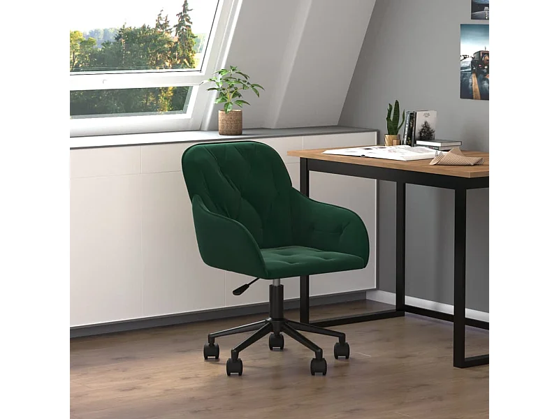 Silla operativa giratoria Terciopelo verde oscuro