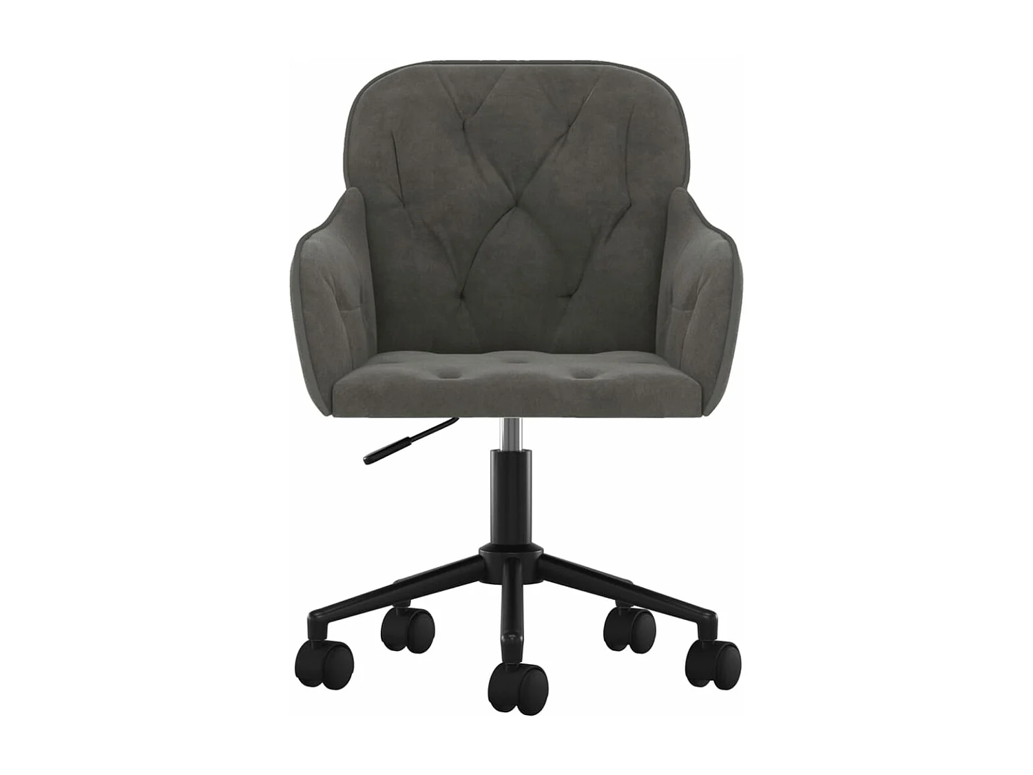Chaise pivotante de bureau Gris foncé Velours