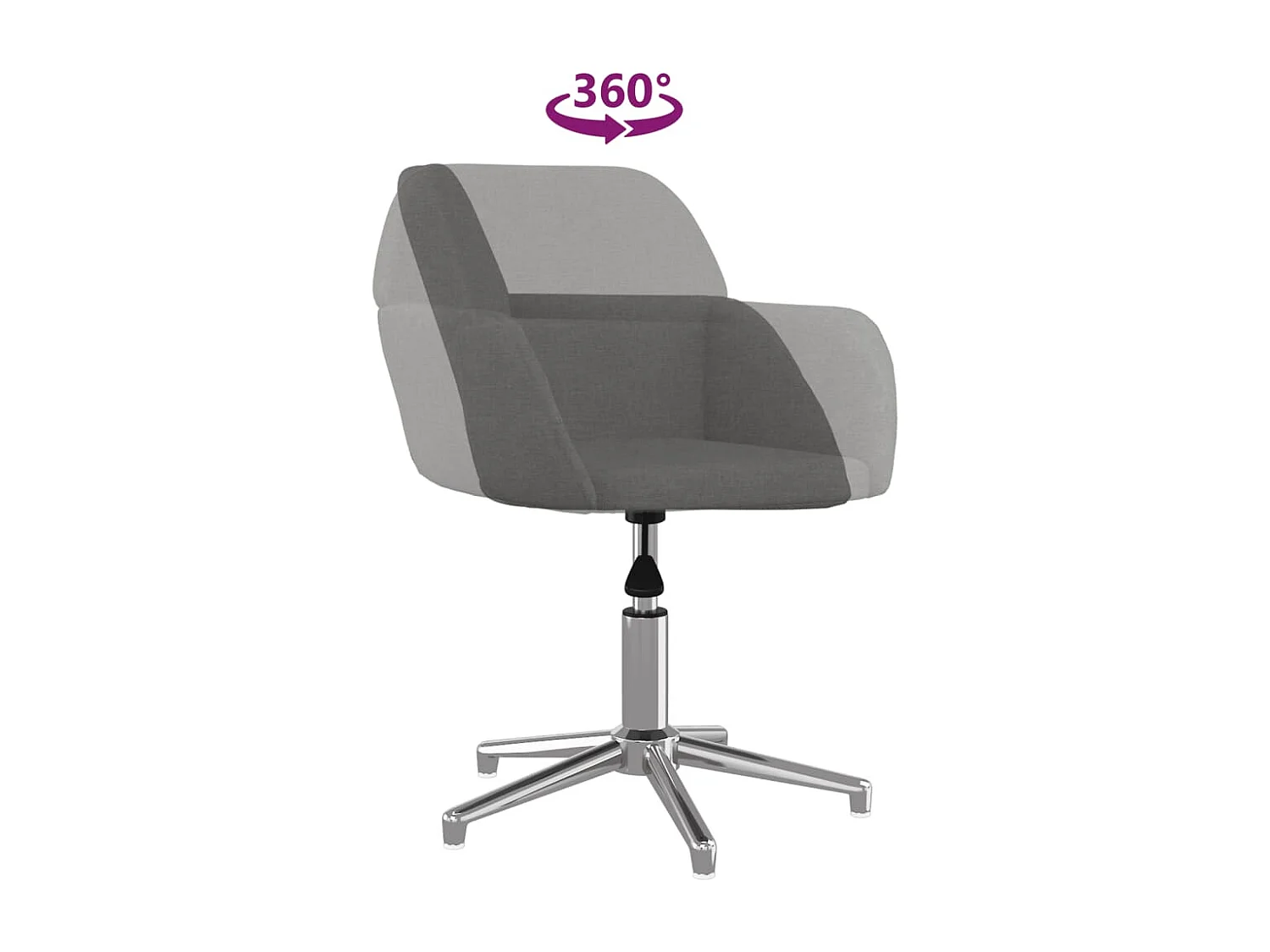 Silla operativa giratoria de tela gris claro