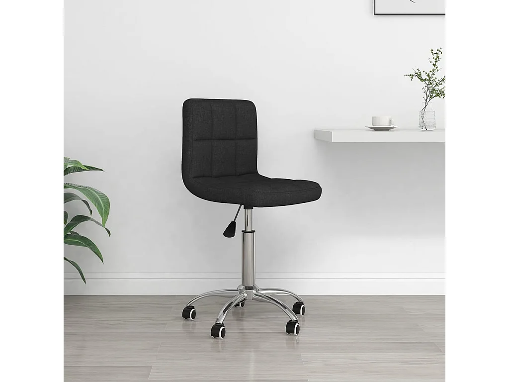 Chaise pivotante de bureau Noir Tissu
