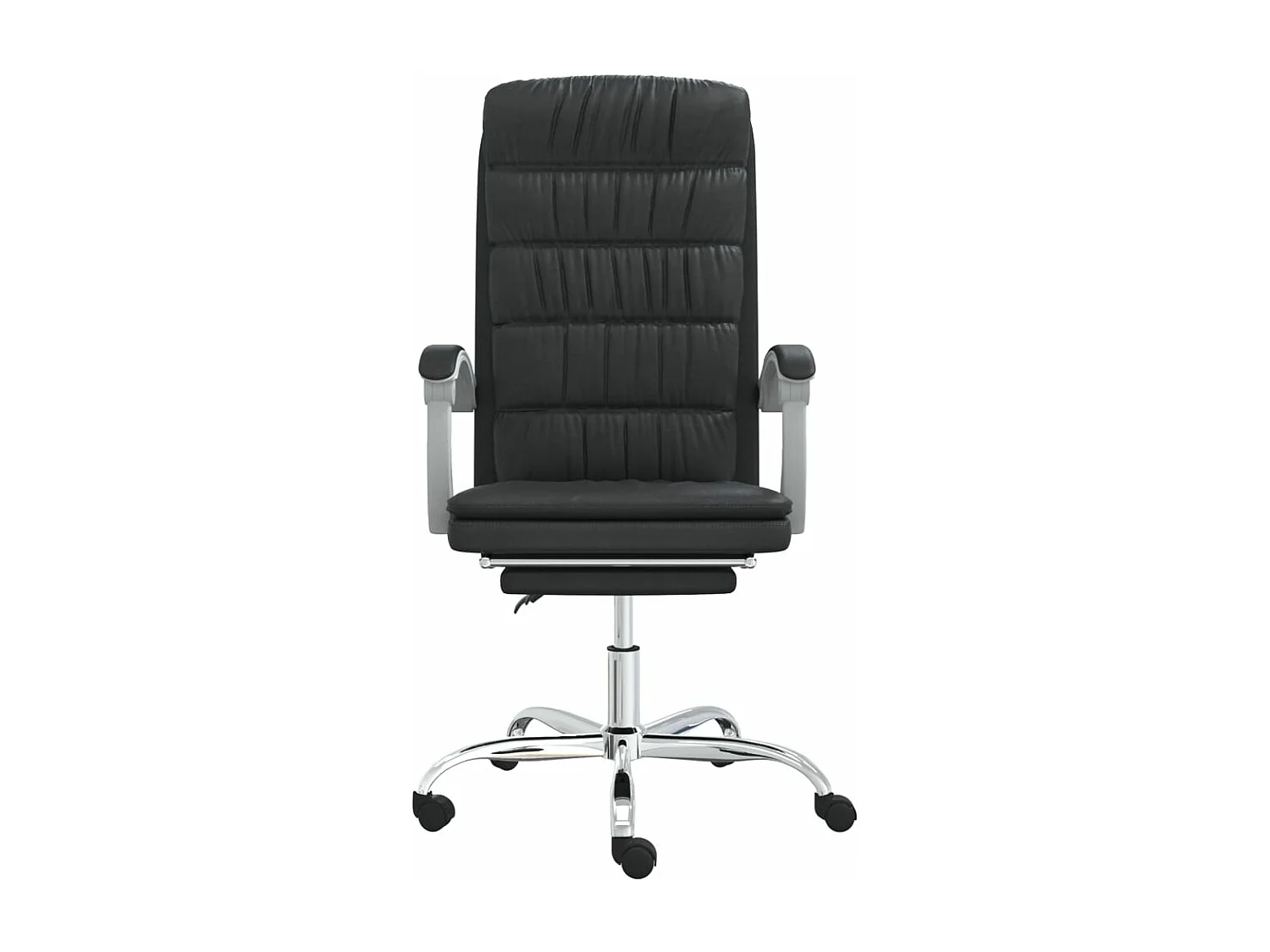 Silla reclinable de oficina de piel sintética negra