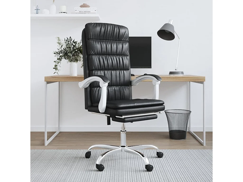 Fauteuil inclinable de bureau Noir Similicuir