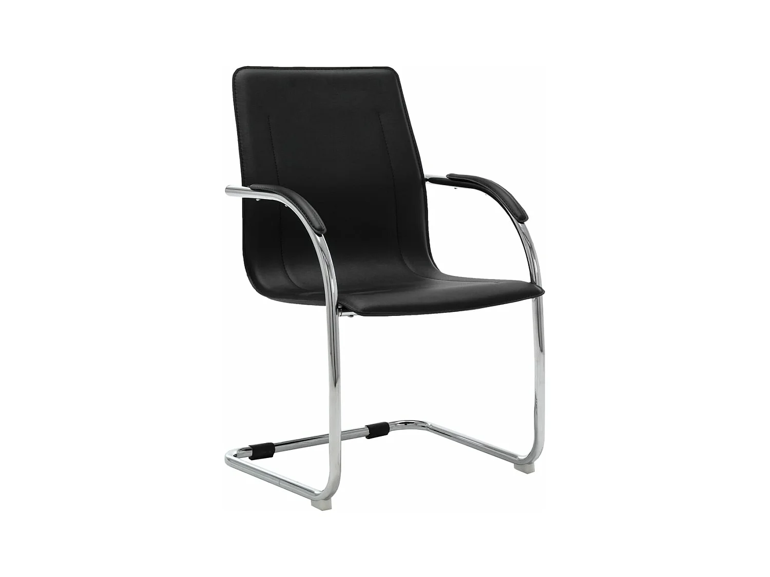 Chaise de bureau cantilever Noir Similicuir