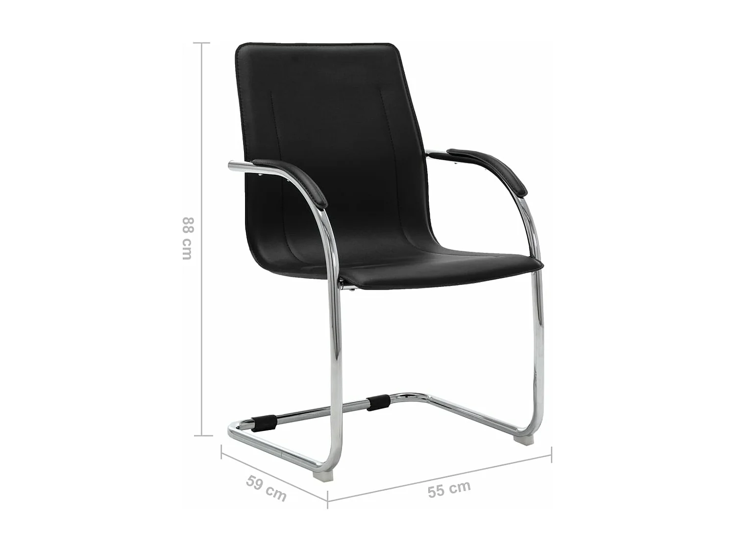 Chaise de bureau cantilever Noir Similicuir