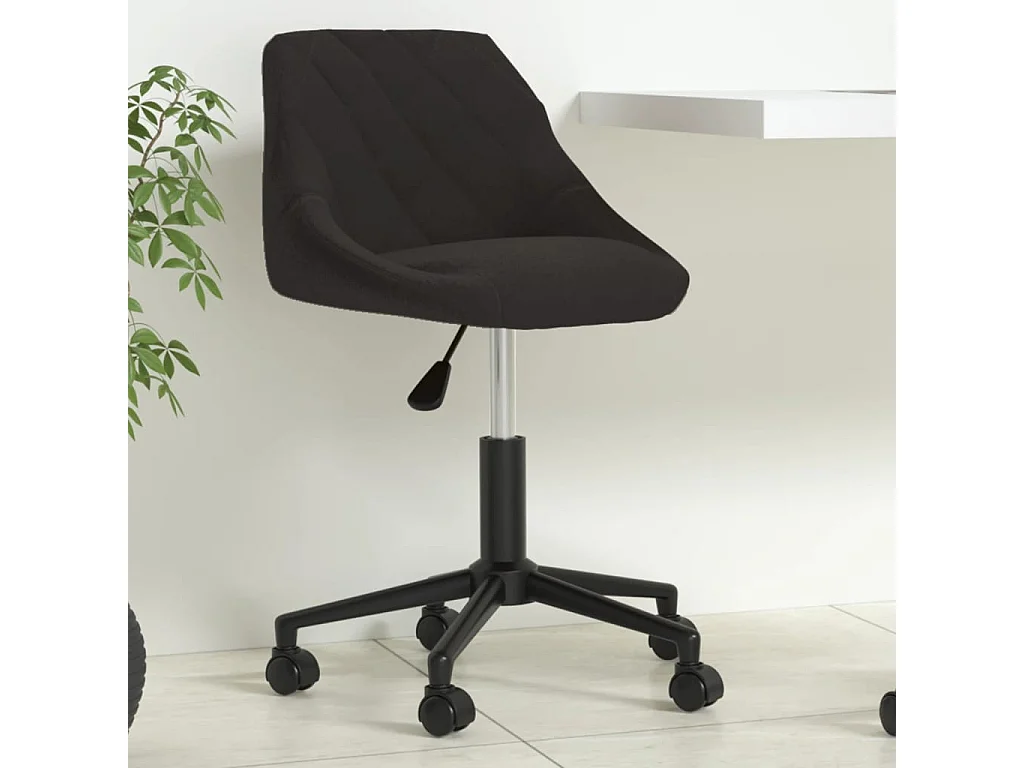Silla giratoria de oficina de terciopelo negro