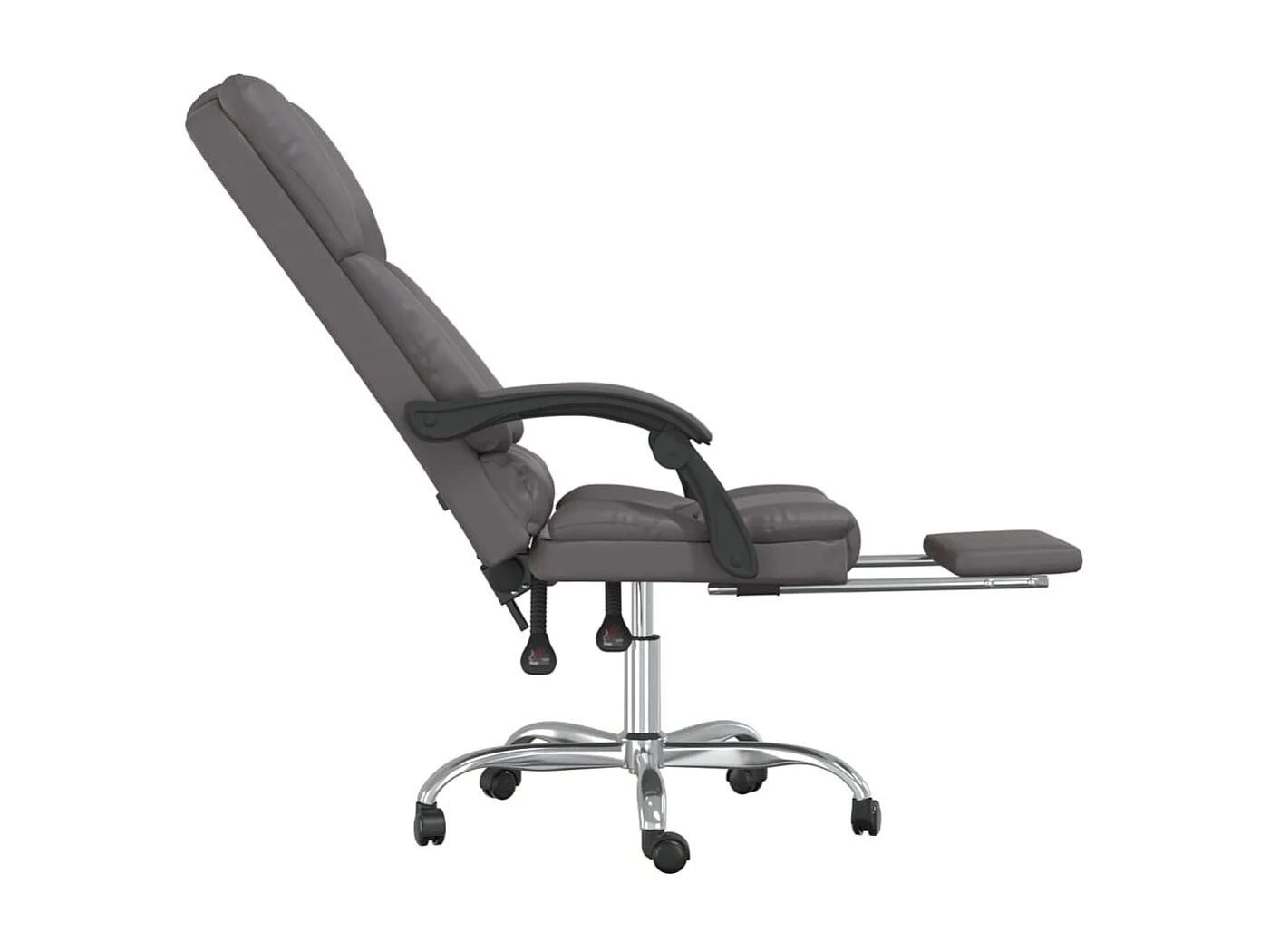Poltrona massaggiante reclinabile da ufficio in ecopelle grigia