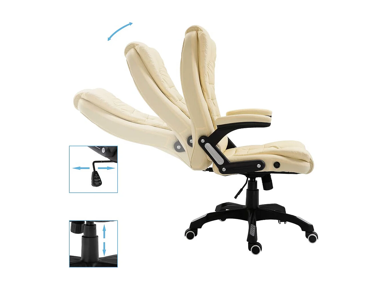 Chaise de bureau Crème Similicuir