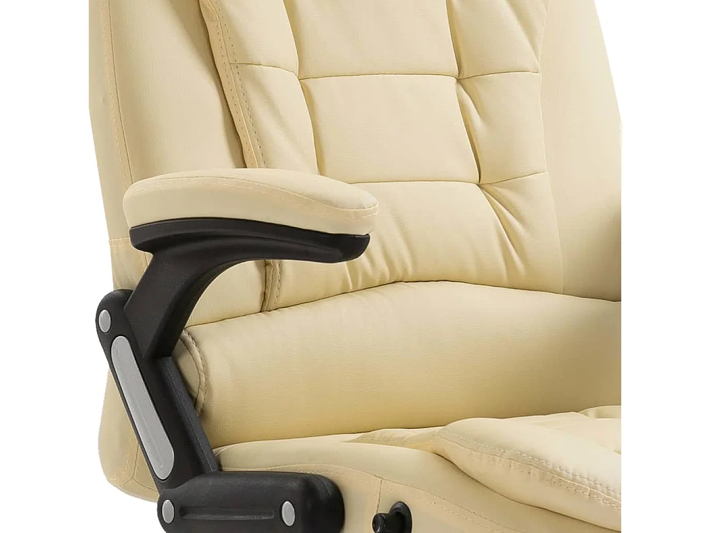 Chaise de bureau Crème Similicuir