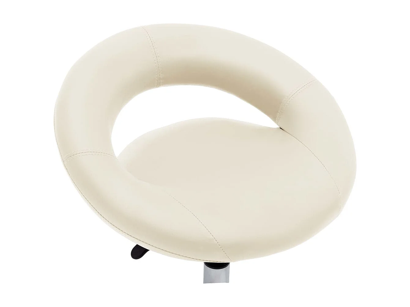 Silla operativa con ruedas de piel sintética color crema