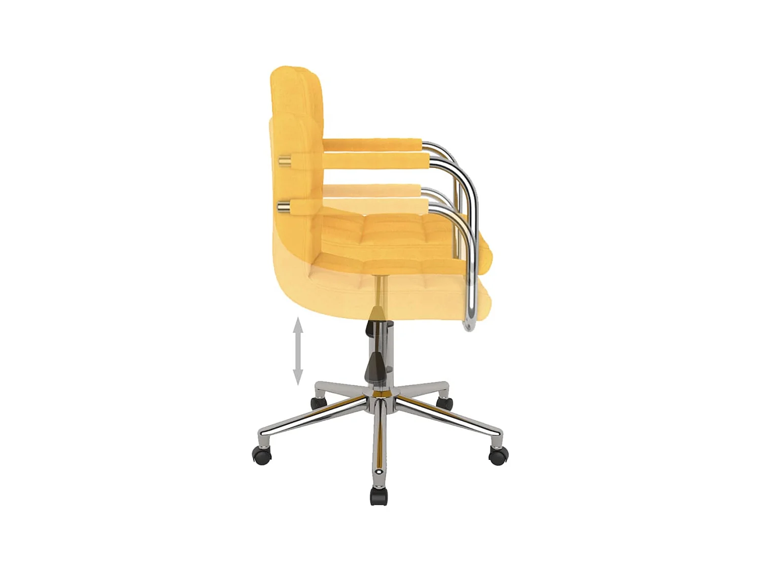Chaise pivotante de bureau Jaune moutarde Tissu
