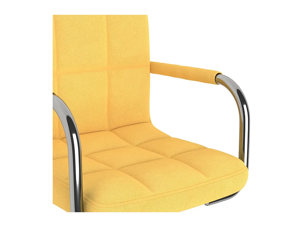 Chaise pivotante de bureau Jaune moutarde Tissu