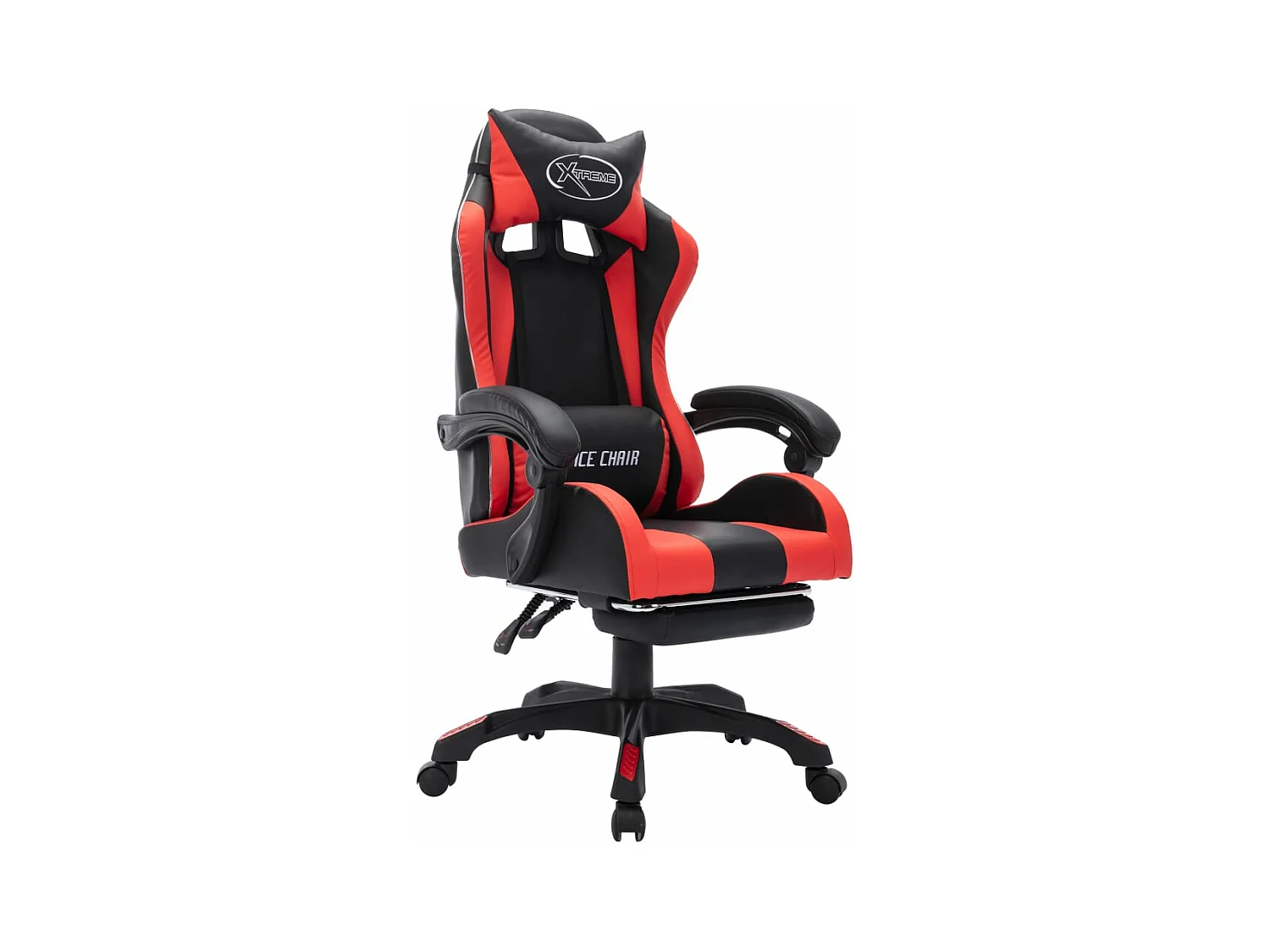 Fauteuil de jeux vidéo avec LED RVB Rouge et noir Similicuir