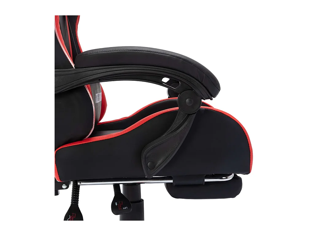 Fauteuil de jeux vidéo avec LED RVB Rouge et noir Similicuir