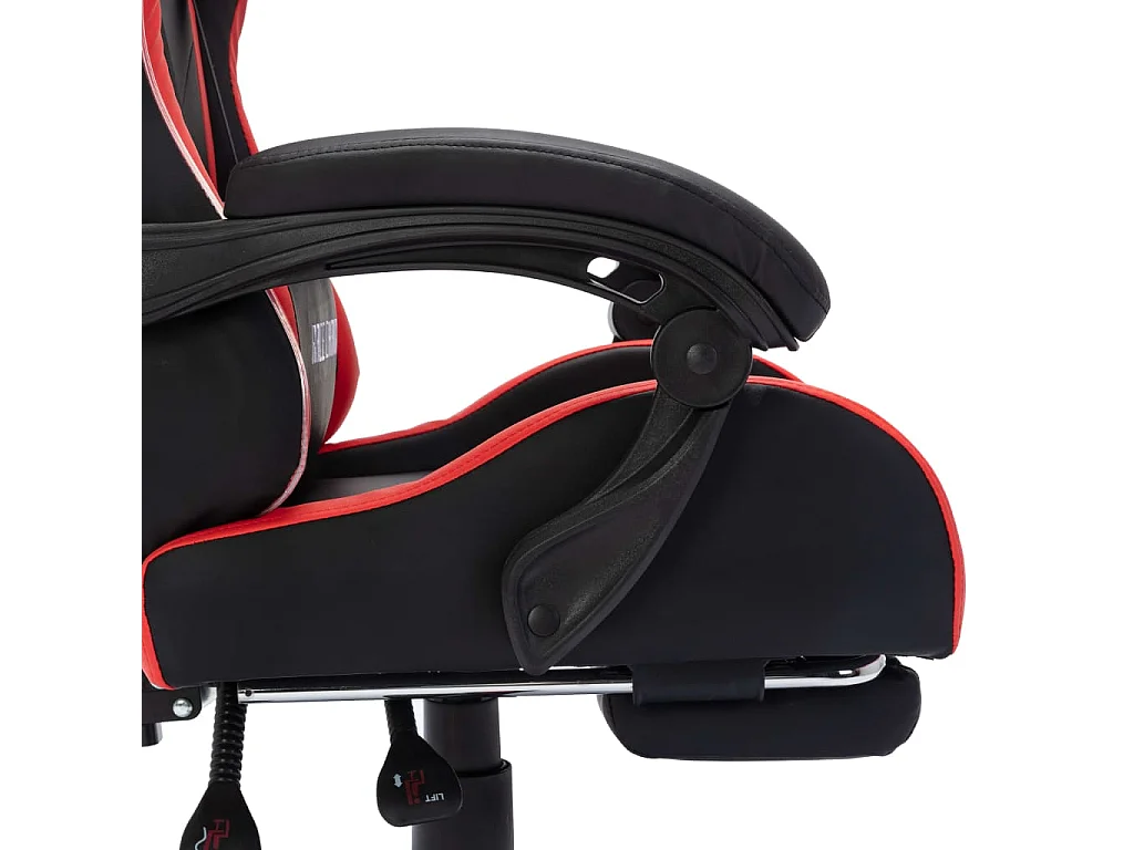 Fauteuil de jeux vidéo avec LED RVB Rouge et noir Similicuir