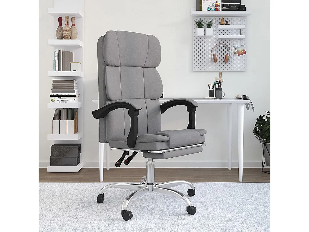 Fauteuil inclinable de bureau Gris clair Tissu