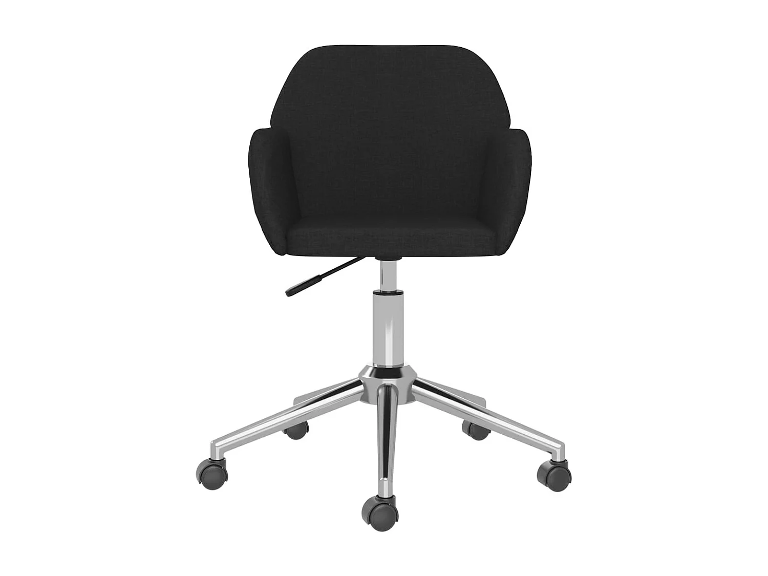 Drehbarer Bürostuhl aus schwarzem Stoff