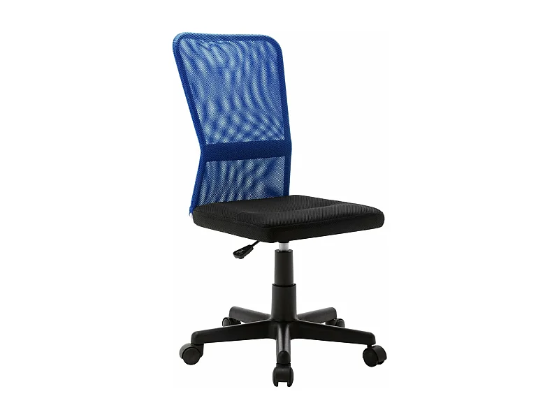 Chaise de bureau Noir et bleu 44x52x100 cm Tissu en maille