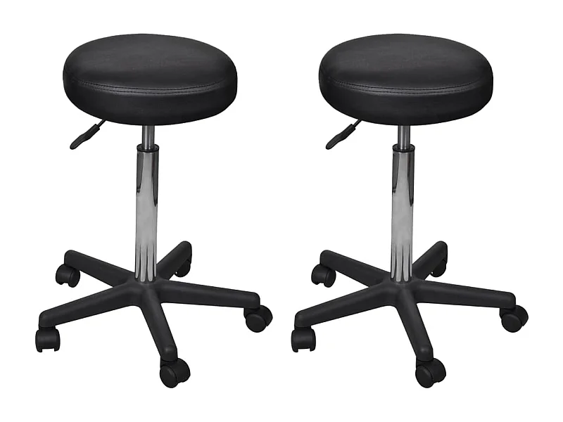 Set di 2 sgabelli da ufficio Nero 35,5x84 cm Ecopelle