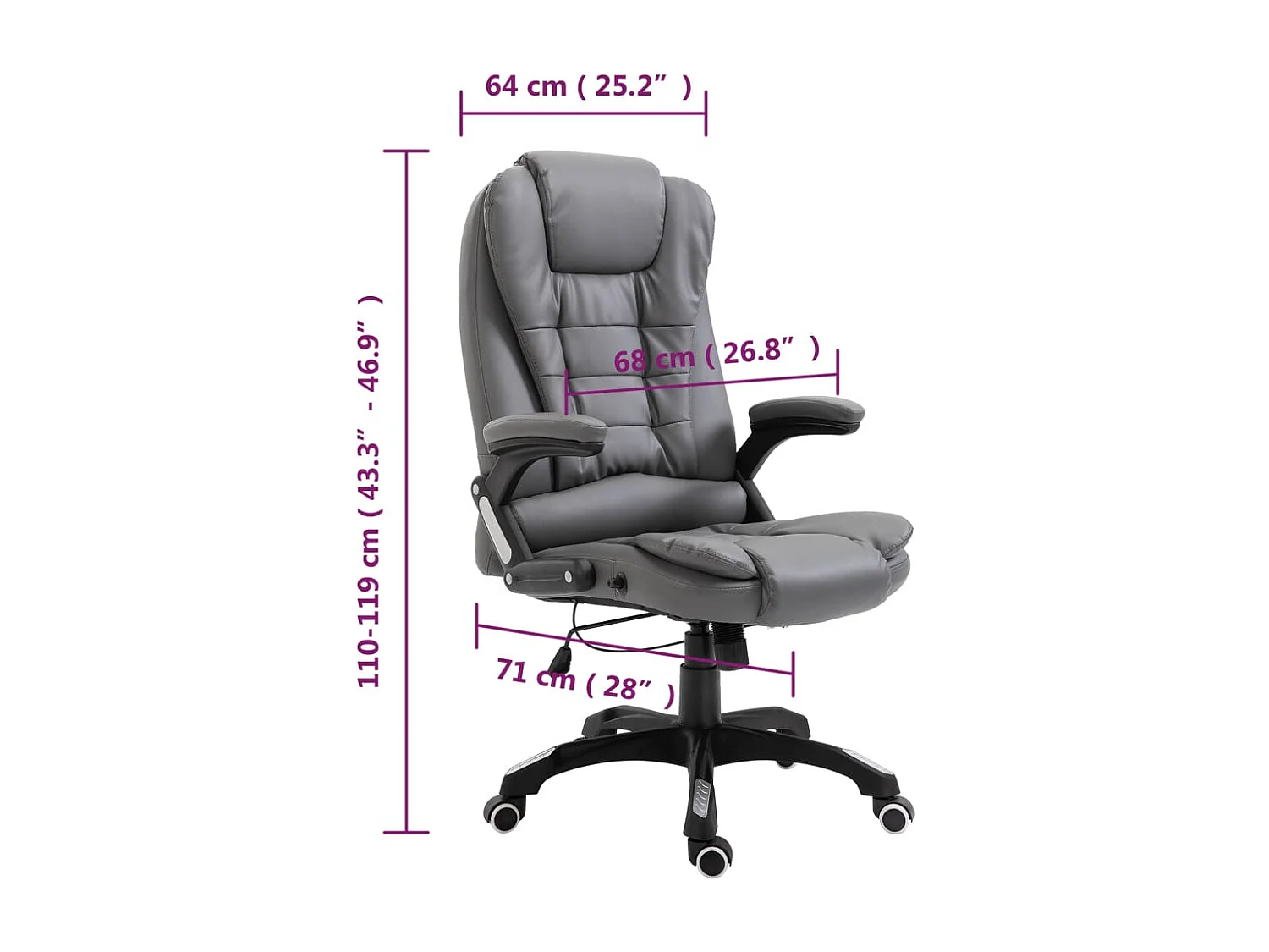 Silla de oficina Antracita Polipiel