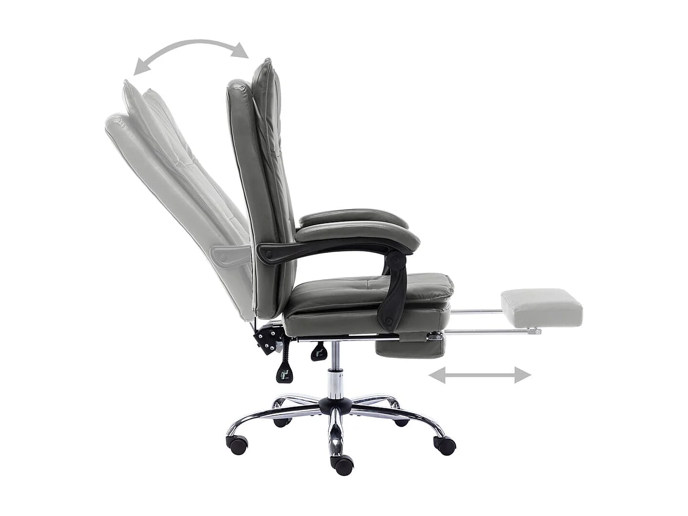 Cadeira de escritório pele sintética antracite