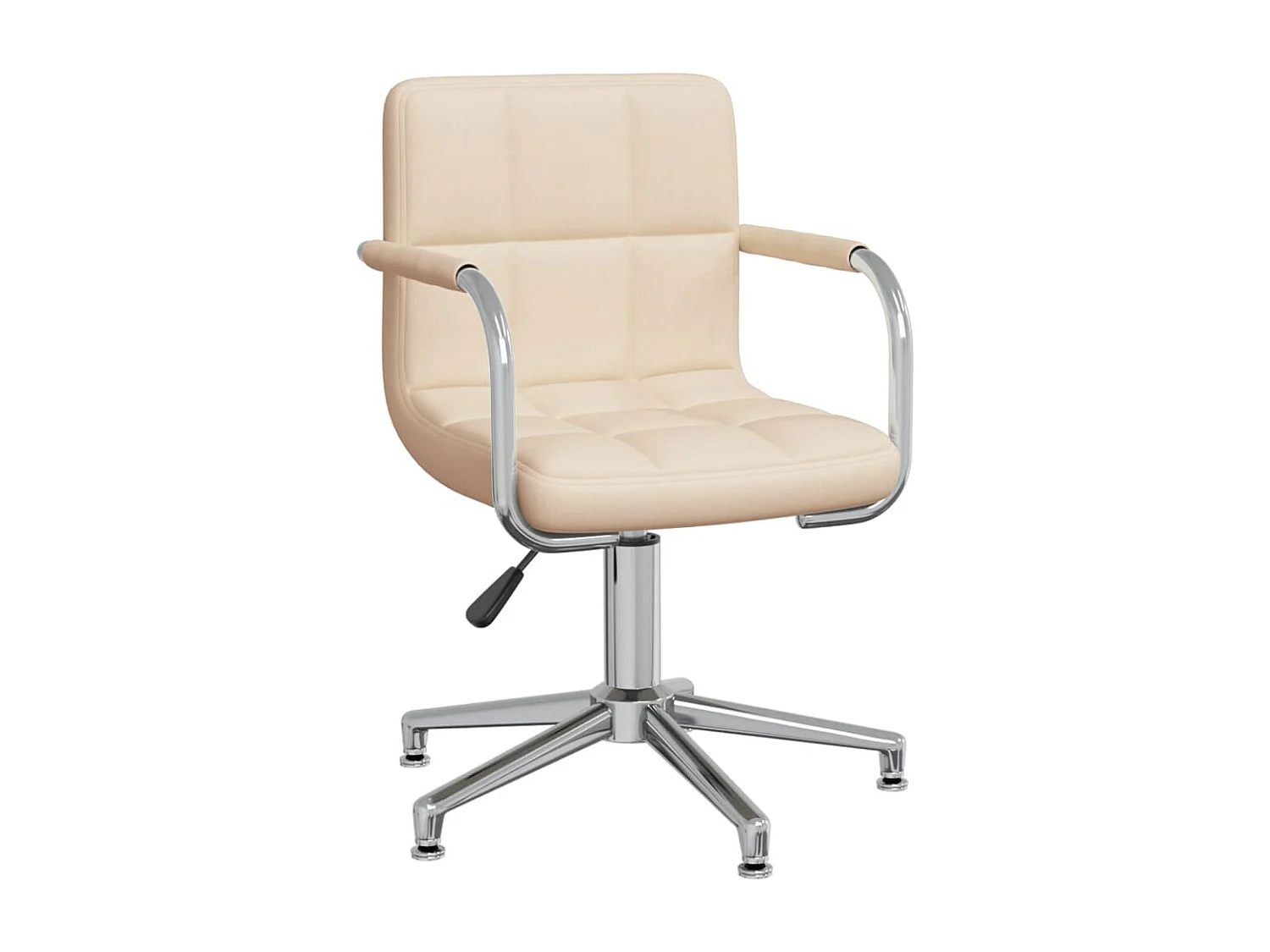 Sedia girevole da ufficio in tessuto color crema