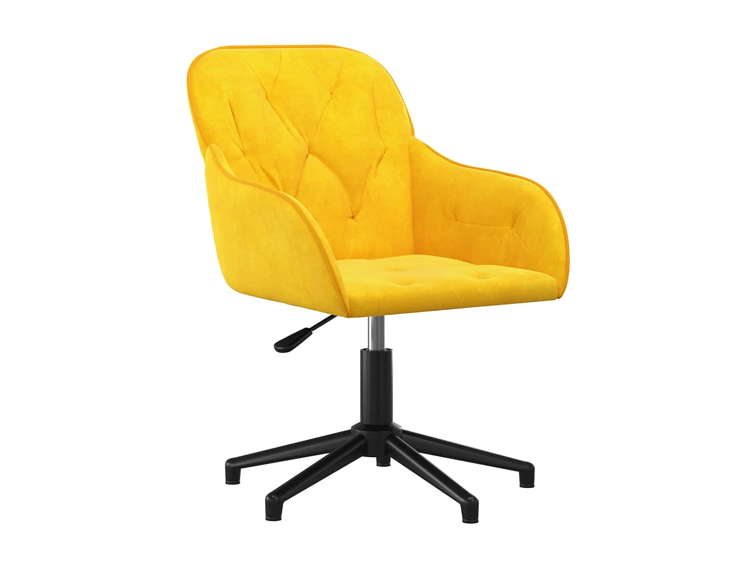Silla giratoria de oficina de terciopelo amarillo