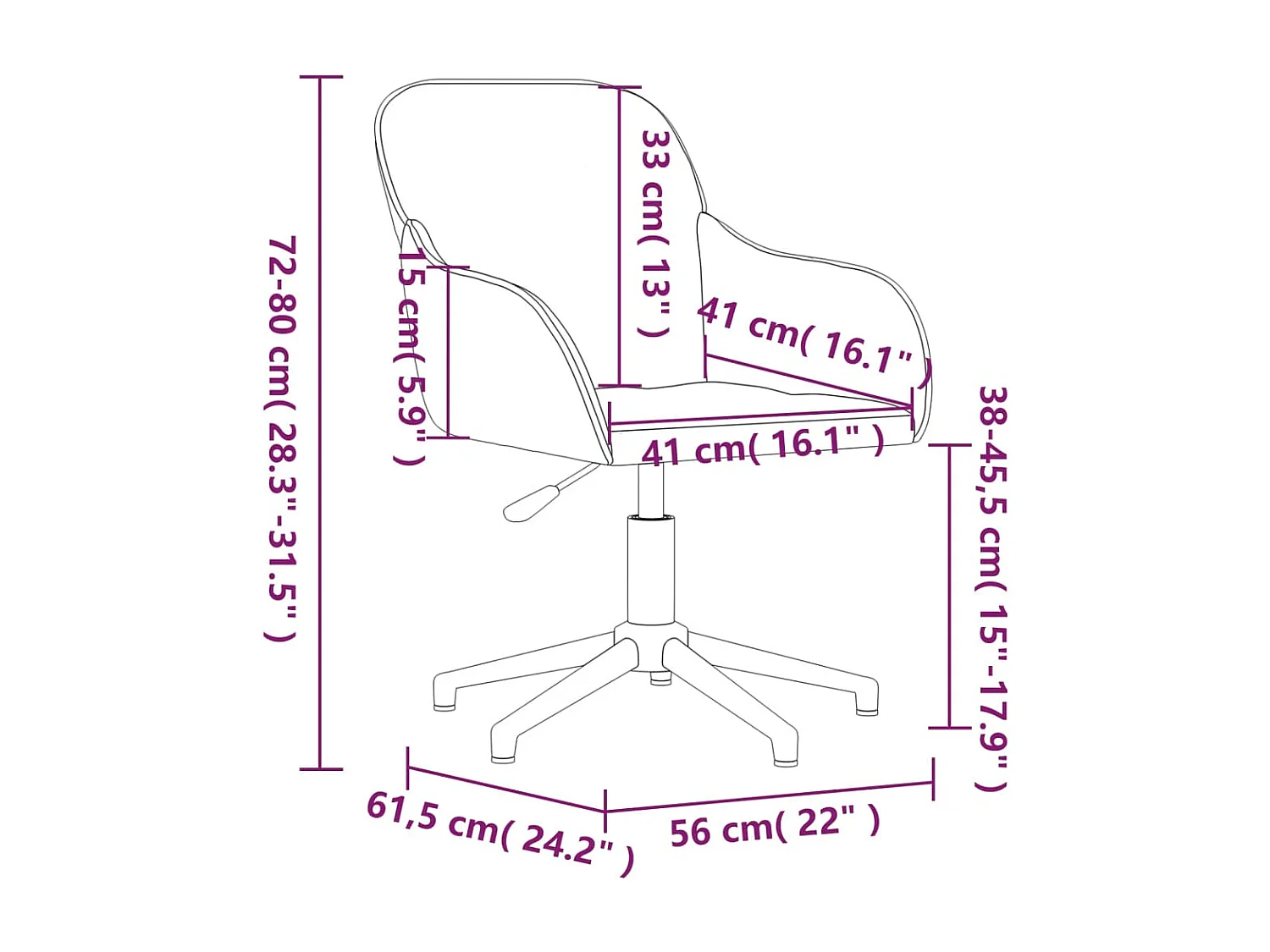 Silla giratoria de oficina de terciopelo amarillo
