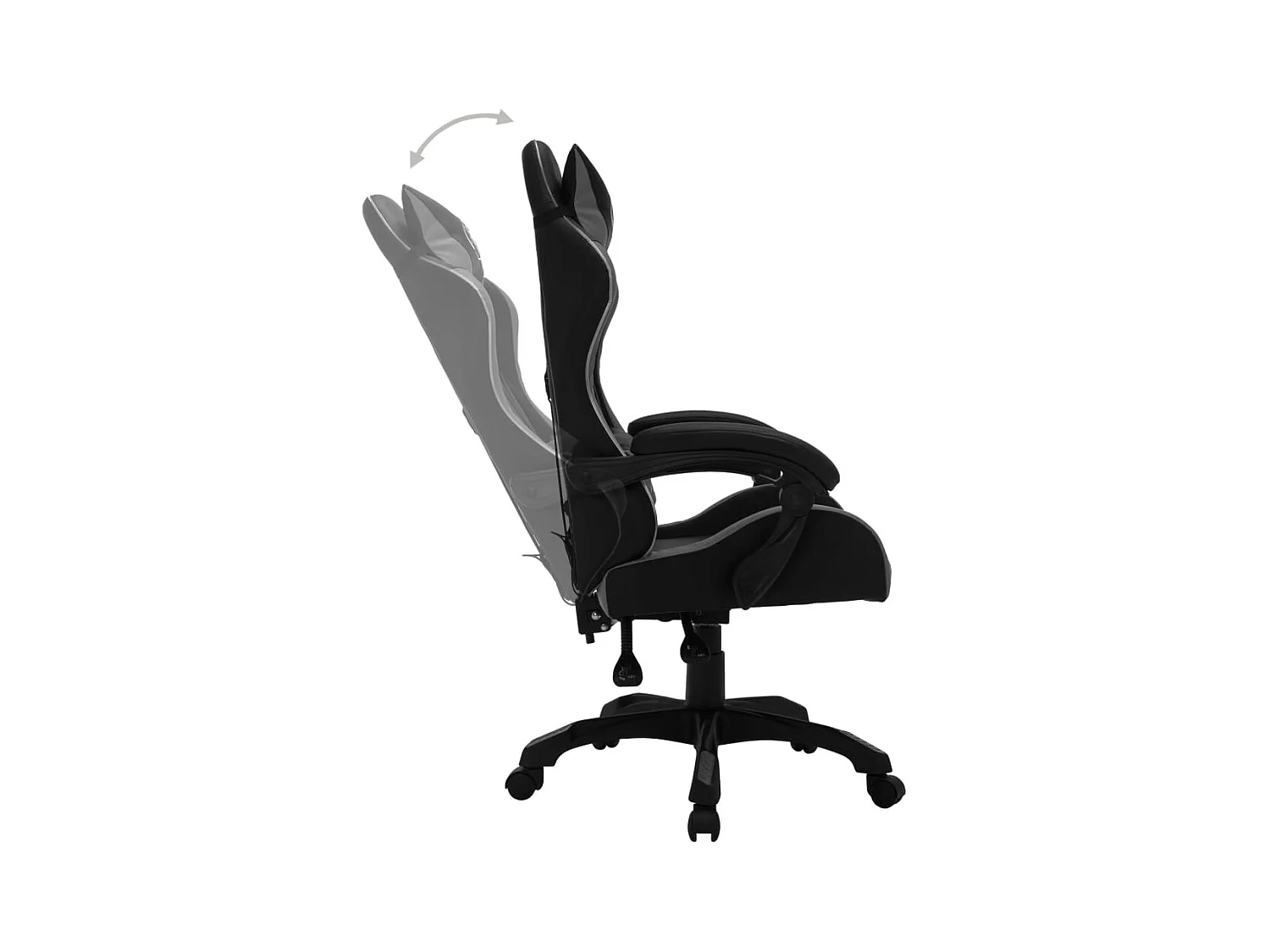 Fauteuil de jeux vidéo avec LED RVB Gris et noir Similicuir