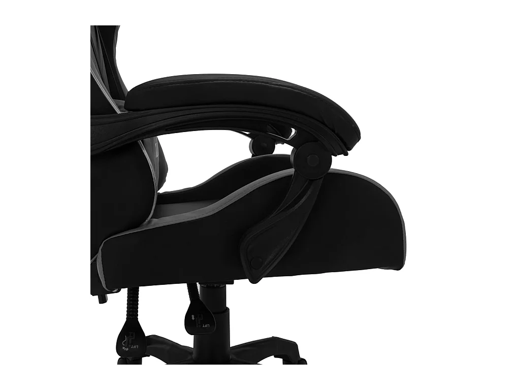 Fauteuil de jeux vidéo avec LED RVB Gris et noir Similicuir