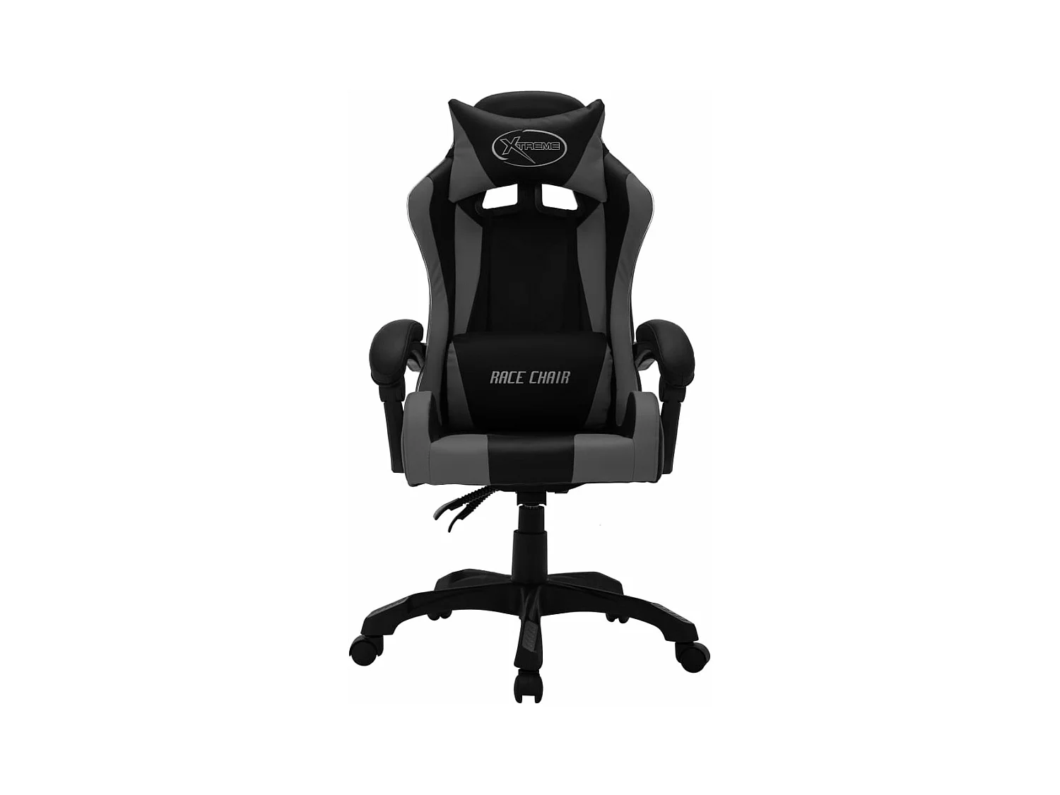 Fauteuil de jeux vidéo avec LED RVB Gris et noir Similicuir