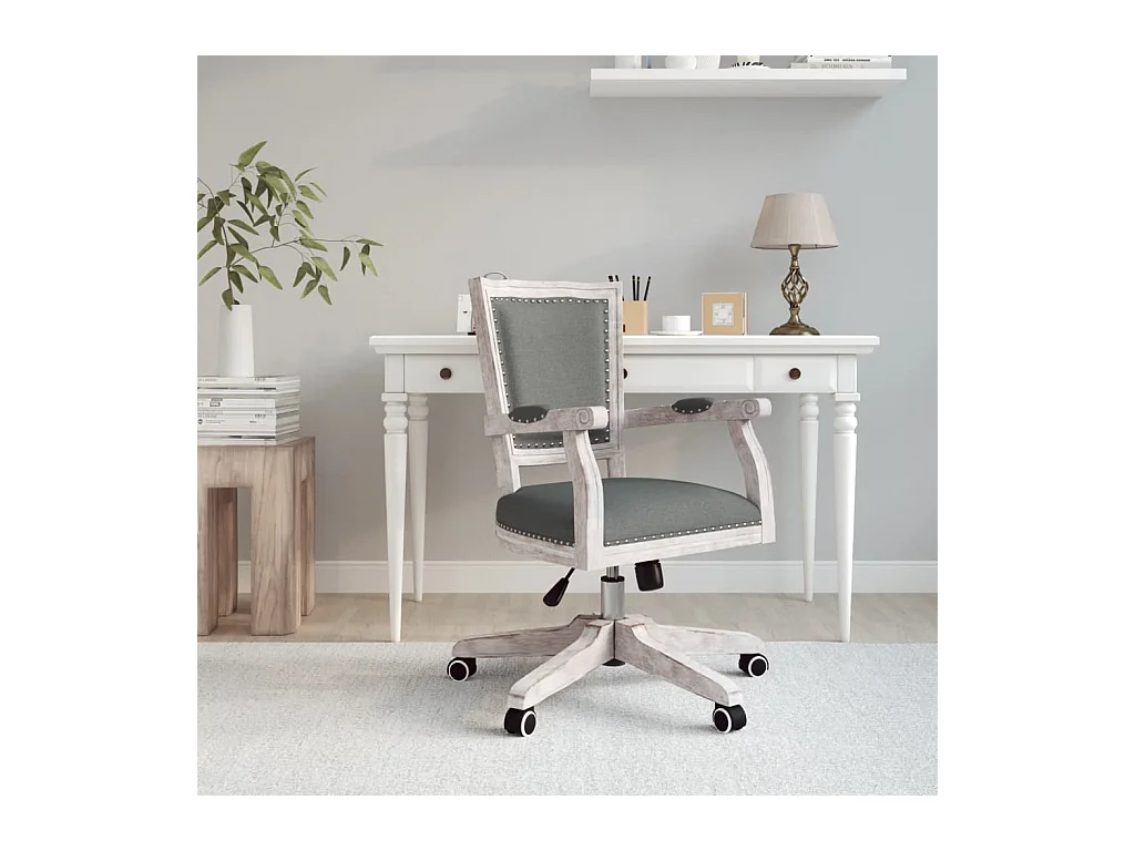 Chaise pivotante de bureau Gris foncé Tissu