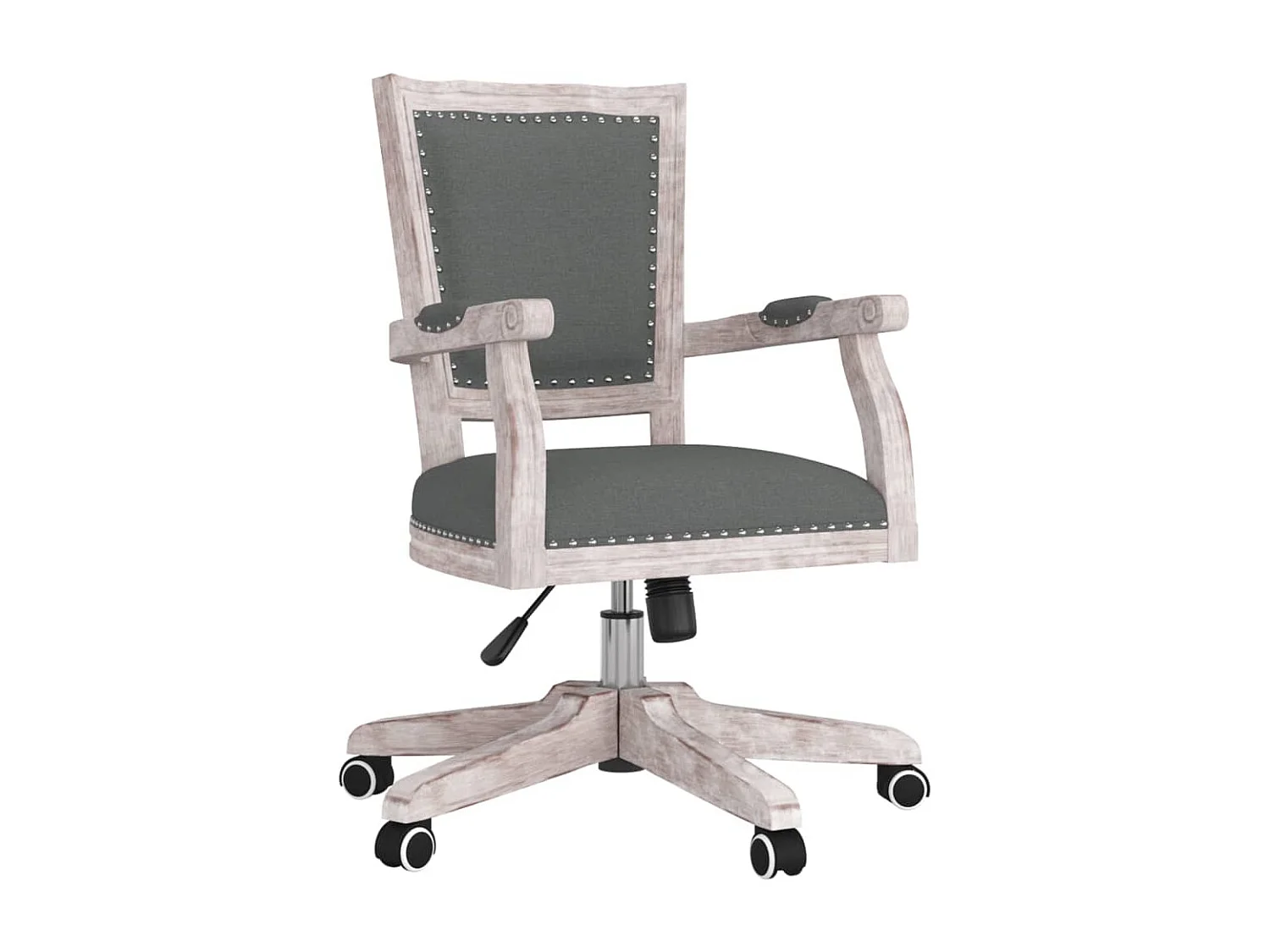 Chaise pivotante de bureau Gris foncé Tissu