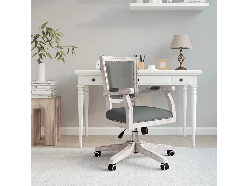 Chaise pivotante de bureau Gris foncé Tissu